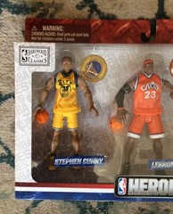 NBA HEROES THROWBACK EDITION STEPEN CURRY, LeBRON JAMES, & DERRICK ROSE PLAYSET