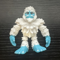 White & Blue Yeti Action Figure Toy, Plastic Abominable Snowman Character