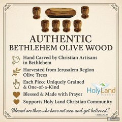 Holy Land Market Meal That Heals Olive Wood Communion Set – Six Cups and one