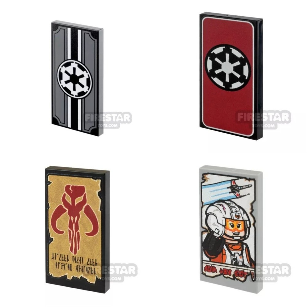Genuine Lego Custom Printed Tiles printing by Firestar -Pick Style! Star Wars