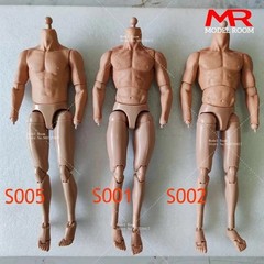 1/6 Scale Male Muscle Action Figure Body 12 Inch Jointed Model with Extra Hands