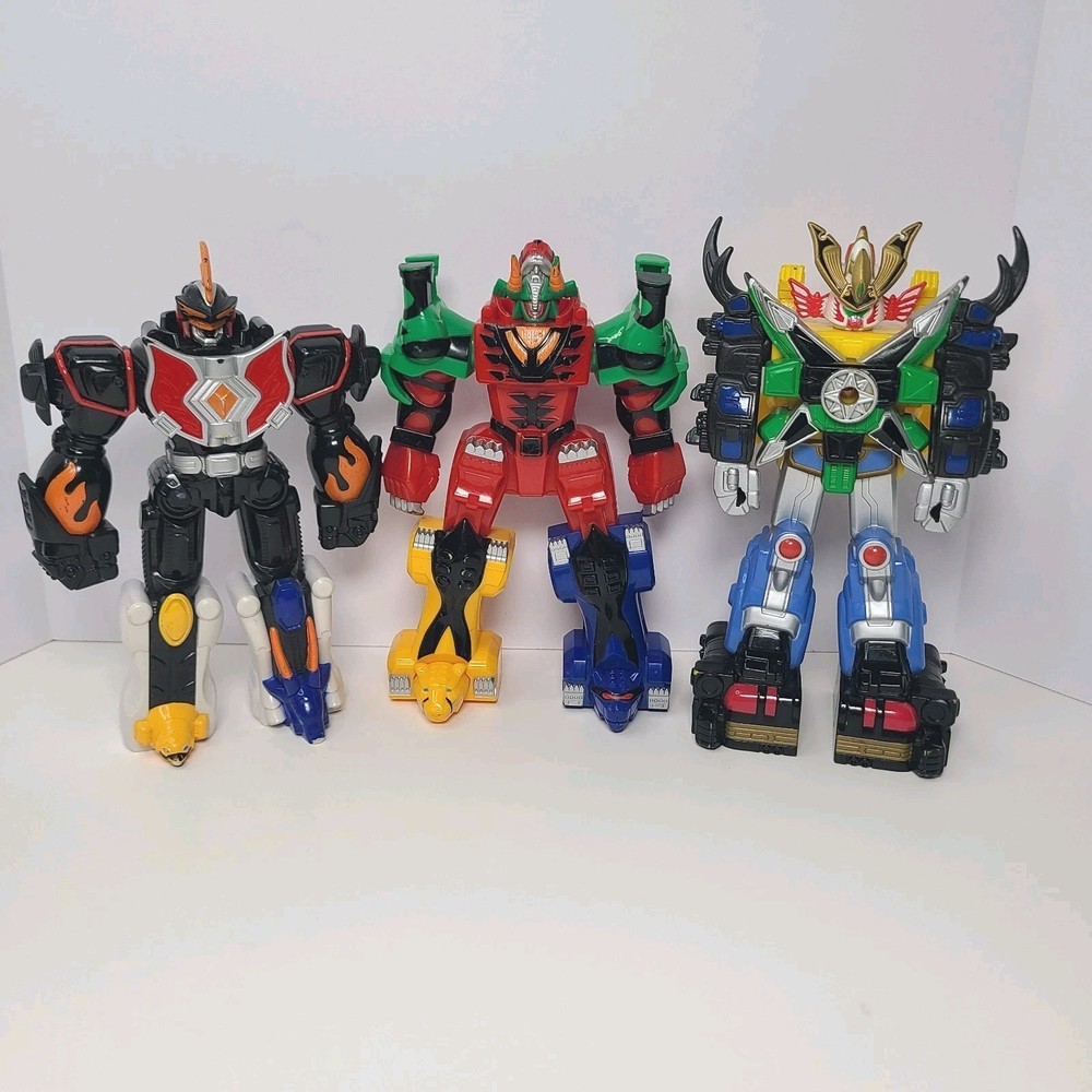 Power Rangers Wild Force Megazord Lot Red Green Yellow Blue Black Action Figures