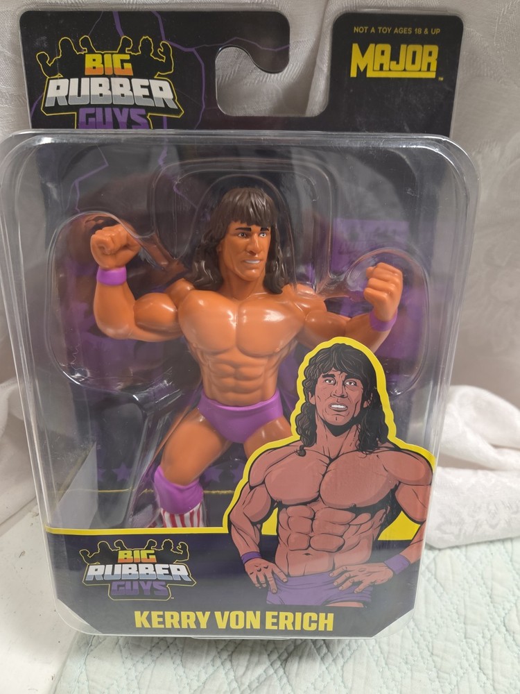 Major Big Rubber Guys Kerry Von Erich Wrestling Figure Sealed Carded WWE HOF