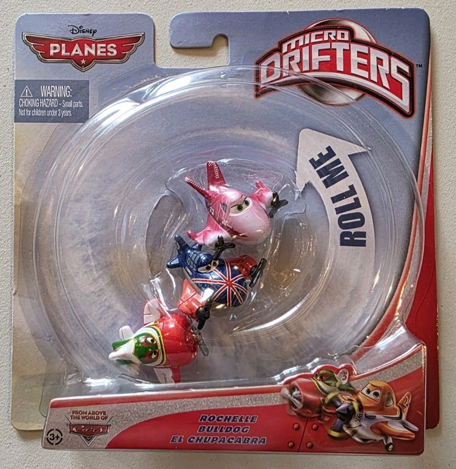 Disney Pixar Planes Micro Drifters-Rochelle, Bulldog & El Chupacabra New