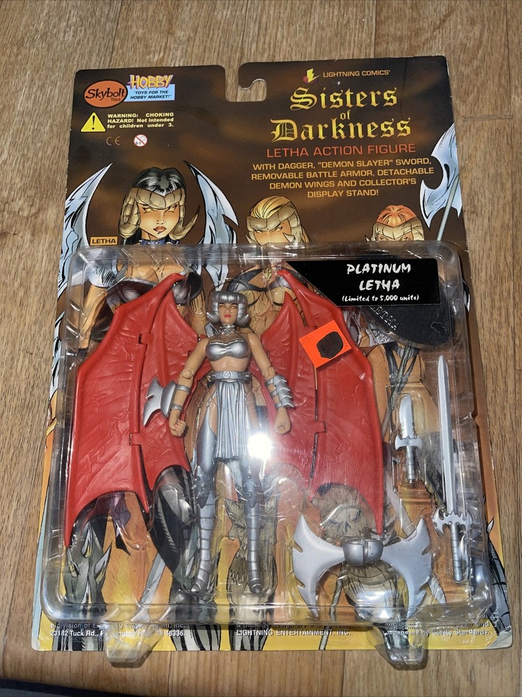 Lightning Comics Sisters of Darkness PLATINUM LETHA Figure 6″ new