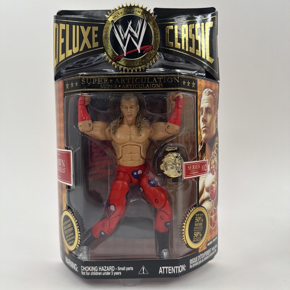 NEW! WWE DELUXE CLASSIC SUPERSTARS SHAWN MICHAELS W/EXCLUSIVE RING APRON!