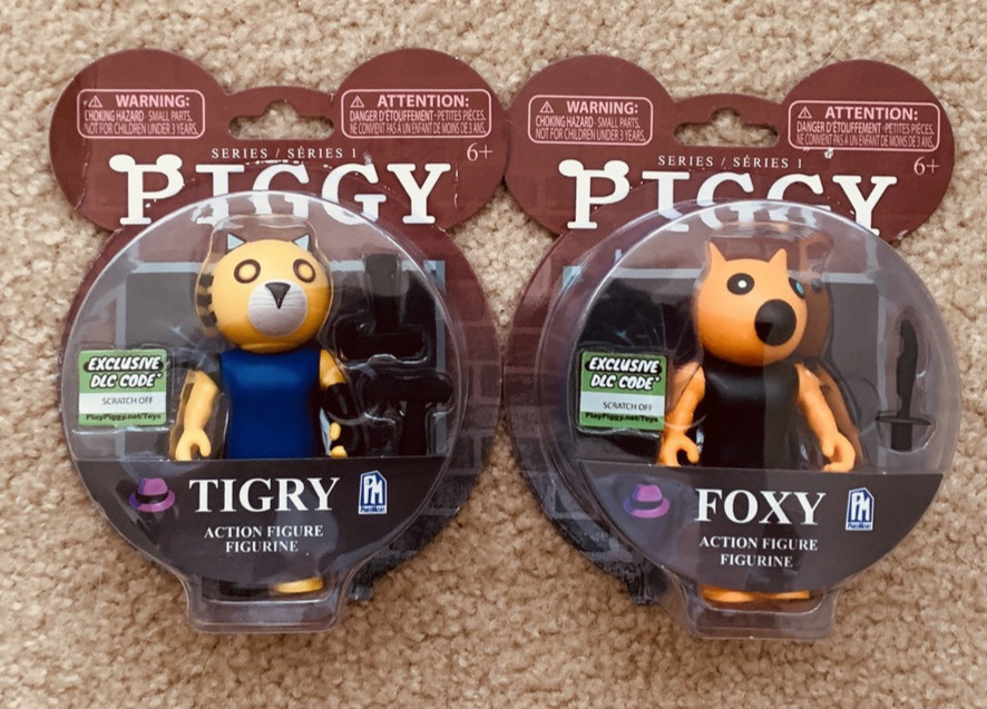 Lot of 2 Roblox Piggy Series 1 TIGRY & FOXY Figures Exclusive Download Code NIB