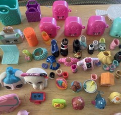 Shopkins Lot of Over 125 Pieces and Figures Preowned Replacements Complete Yours