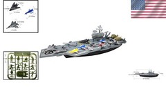 Huge 27 Inch Aircraft Carrier Toy Set: 9 Jets, Army Figures, Storage