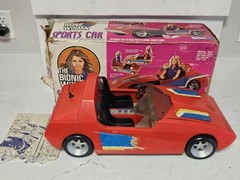 Vintage 1977 Bionic Woman & Original 70’s Sports Car Kenner Toy TV Show W Box !