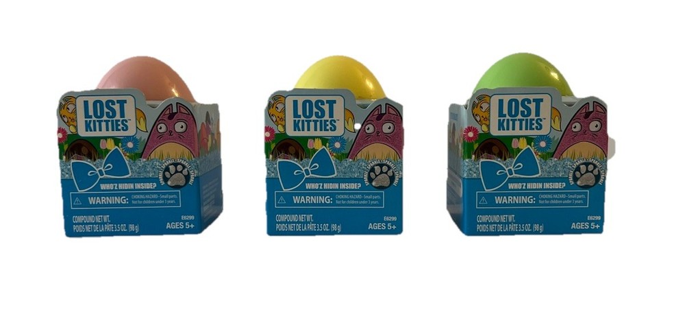 Lost Kitties Sparkle Who’z Hidin Inside Lot of 3 Green Pink Yellow