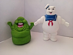 GHOSTBUSTERS-MARSHMALLOW MAN AND SLIMER FIGURES-NEXT DAY FREE SHIPPING