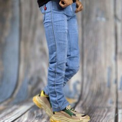 1:6 Scale Distressed Classic Jeans & Belt Model For 12” Male Action Figure Body