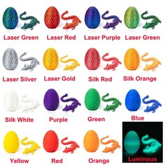 Easter Gift 3D Printed Dragon w/Egg Crystal Dragon Fidget Toys Full Articulated