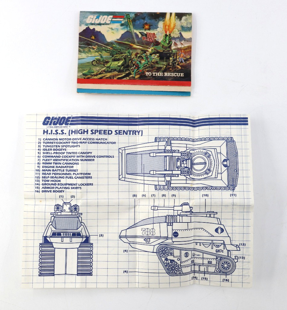 1983 GI Joe HISS Instructions Blueprints Original W/ Insert