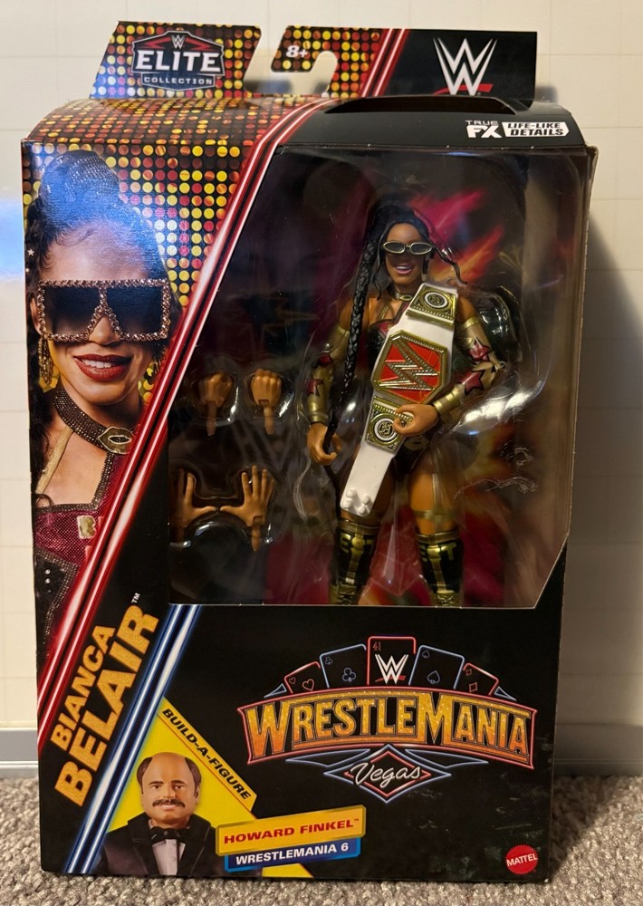 WWE Elite WrestleMania Vegas Howard Finkel BAF Bianca Belair NO BAF Part