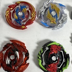 Bay Blades Lot Of 8 Bayblades Plus Parts and launchers