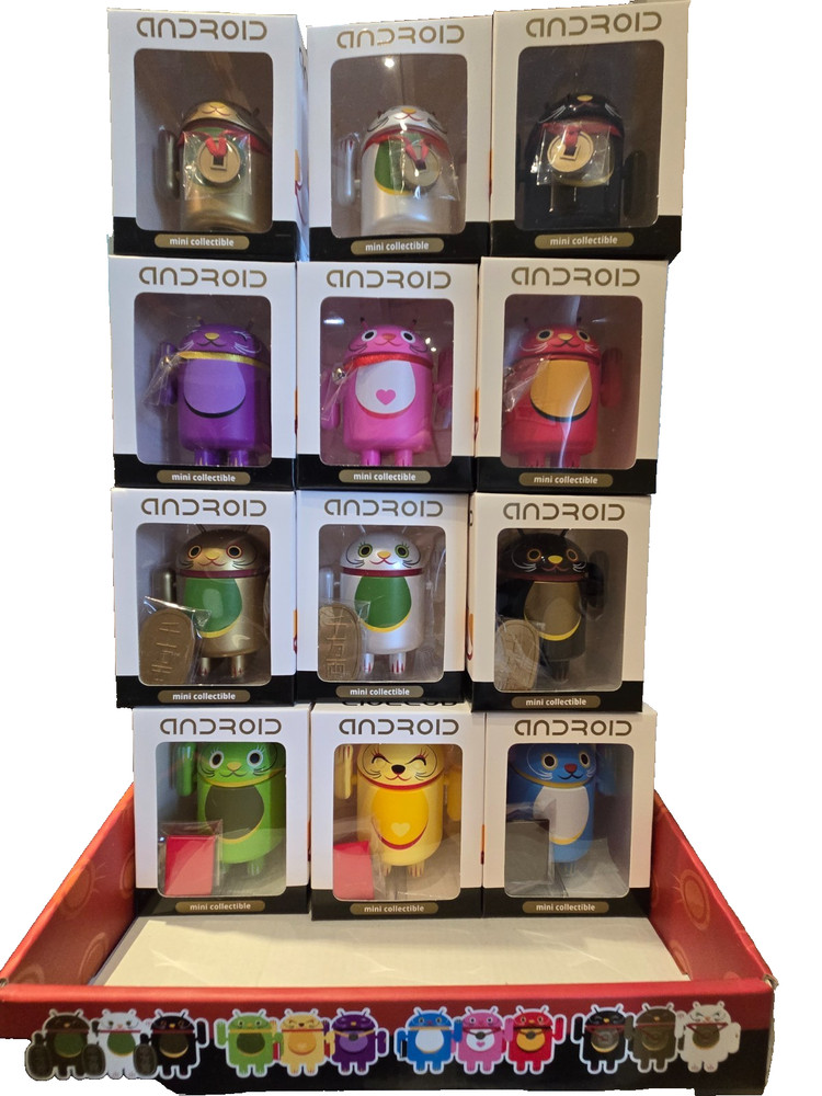 Android Mini Collectible Lucky Cat Series Full Box Set of 12 – Brand New