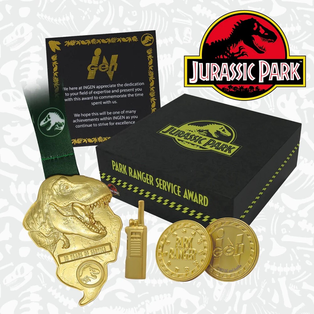 Jurassic Park Ranger Service Award – 10 Years Service – Limited 1993 – 24K Gold