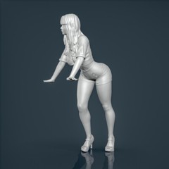 Unpainted resin figurine. Girl woman sexy shirt 1/18 1/24 1/43 1/32
