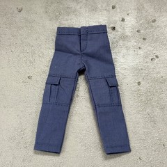 SU-CG-BLU: 1/12 Fabric Blue Cargo Pants for 6″ Muscular Body