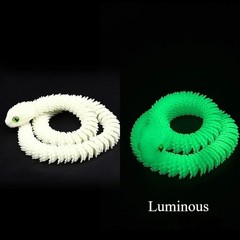 3D Printed Articulated Snake – Luminous Glow Jointed Fidget Toy Desktop Decor