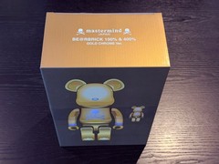 Bearbrick 400% and 100% Mastermind Japan Gold Chrome As New