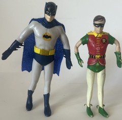 NJ Croce Batman Robin 1966 TV Series 5″ Bendable Rubber Vintage Figures Bendy