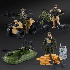 US Army Men Action Figures Play Set,Toy Soldiers with Military Weapons Access…