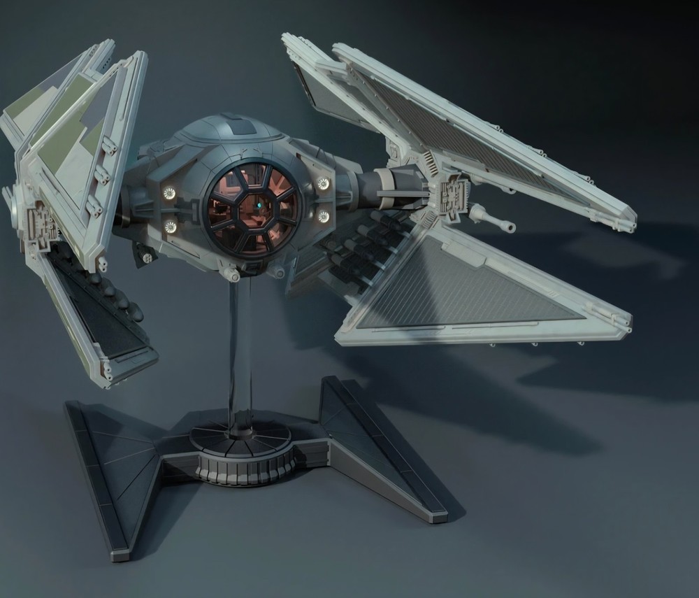 Star Wars 1/32 Scale Tie Fighter Tie Avenger W Cockpit Model Kit Custom 3d