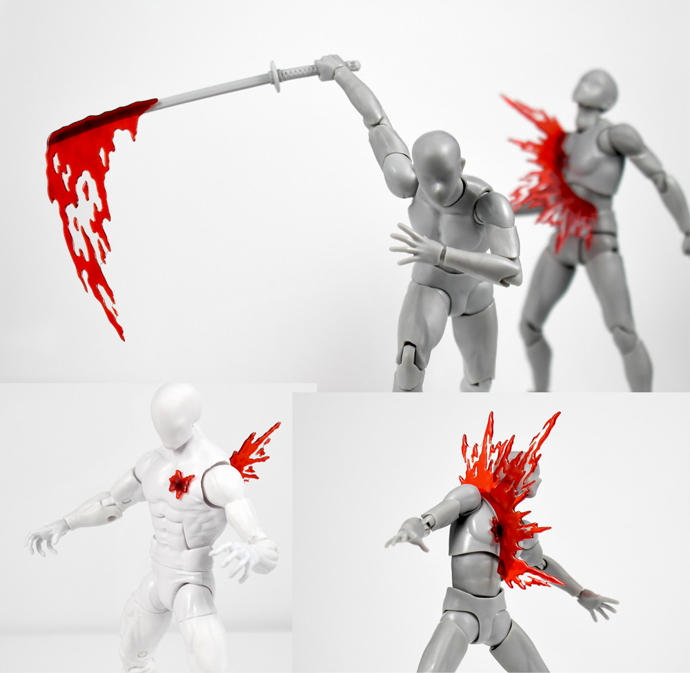 Modular Blood Effect Set for ~1/12 or six inch action figures – 14 piece set