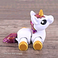 Mystical Unicorn Hatchling 3D Printed Flexi Fidget Gift Articulated Toy