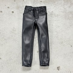 PB-BLD-PT: 1/12 Black Deluxe faux leather pants for 6″ action figure body
