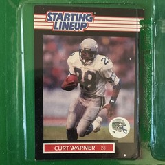 Kenner Starting Lineup 1989 NFL Edition Curt Warner Figure Card & Helmet