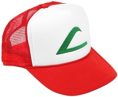 Ash Ketchum Cosplay Hat Mesh Cap with Plastic Snap Closure – Adult & Youth Sizes