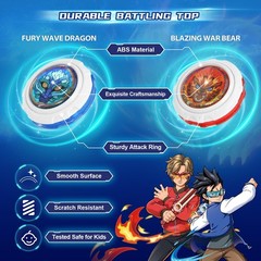 Battle Top Set with Arena & 2 Mini Sword Launchers – Spinning Tops Game for Kids