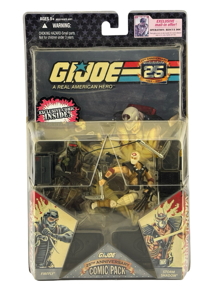 G.I. Joe 25TH ANNIVERSARY Hasbro Comic 2 Pack : FIREFLY & STORM SHADOW