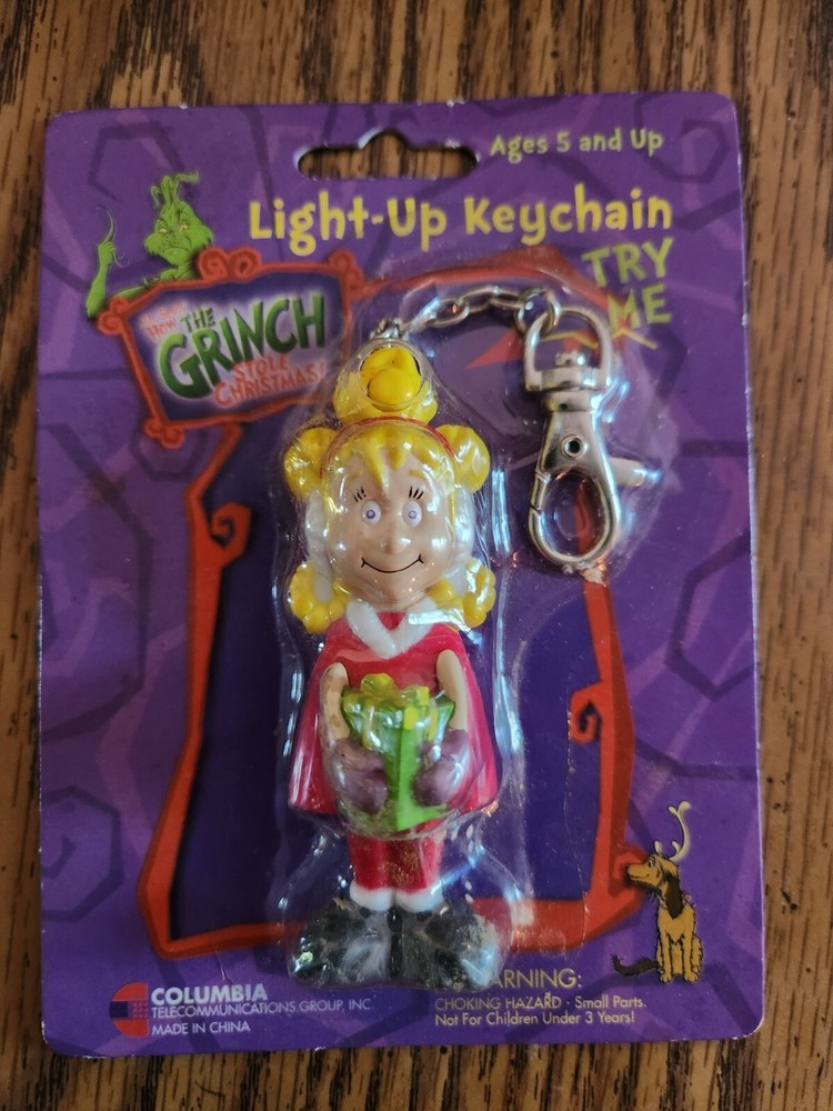 2000 The Grinch Light Up Keychain Cindy Lou Who In Package