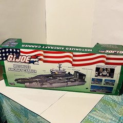 GI Joe USS Saratoga Motorized Aircraft Carrier W Box Jets Helicopter Works Video