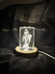 SUPIA Valorant 3D Laser Cut crystal Glass Viper & LED Light Up Pedestal 3”