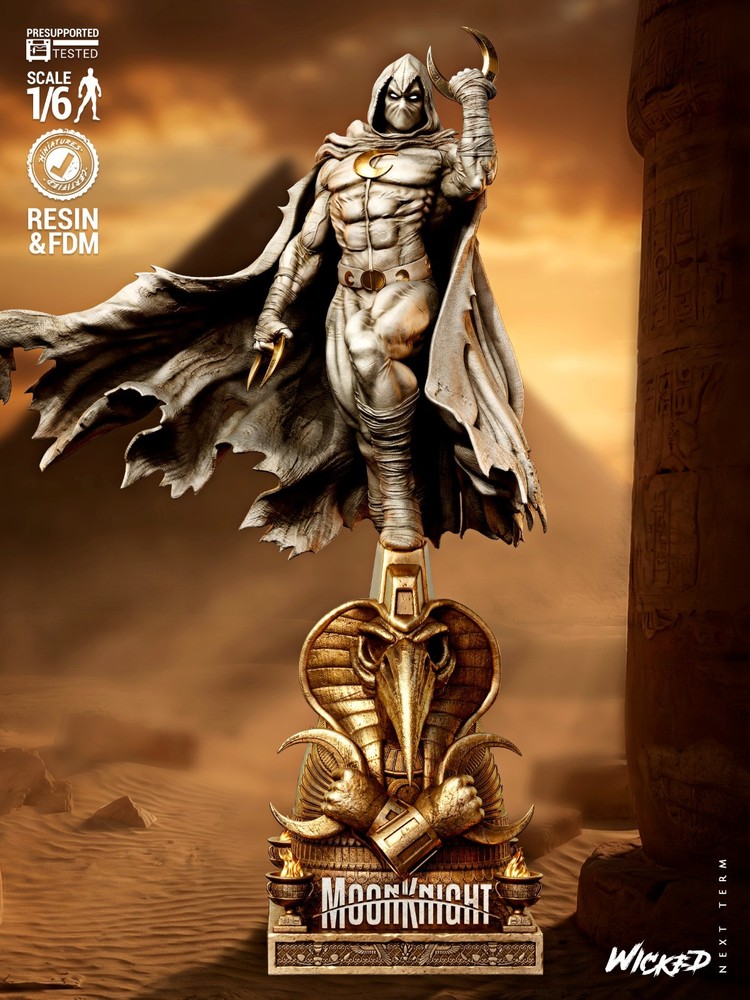 3D Printed Fan Art Moon Knight Sculpture by Wicked3d