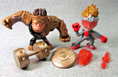 Rare Ninja Kidz Mystery Ninja Ball Elemental Iron Fury & Robo Paxton w/ weapons