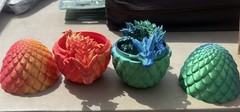 3D Printed Dragon In Egg,Full Articulated Dragon Crystal Dragon W/Dragon Egg