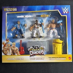 WWE Knuckle Crunchers Action Figures Mattel 3-pack WrestleMania Cena Rock Cody