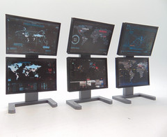 Custom 1:12 Tactical Map Surveillance Command Center Computer Screen Upgrades
