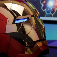 USA! AUTOKING 1:1 Iron Man MK5 Helmet Mask Wearable Voice-control Golden Helmet