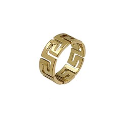 Watty original design retro Greek key pattern ring, men’s party ring Gift for