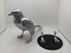 Retro Silverhawks Tally Hawk statue figure 7″ 3D printed metallic silver plastic
