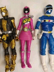 Power Rangers Space Blue,Pink,Red,Green,Yellow,Gold Lot Of 6