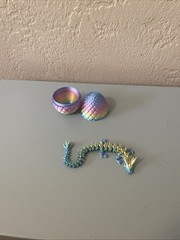 3D Printed Dragon Egg with Dragon Full Articulated Dragon Modle Movable